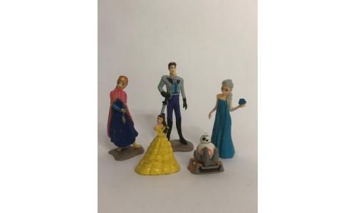 Bonecos Frozen, Bela e BB-8 Lote 6x